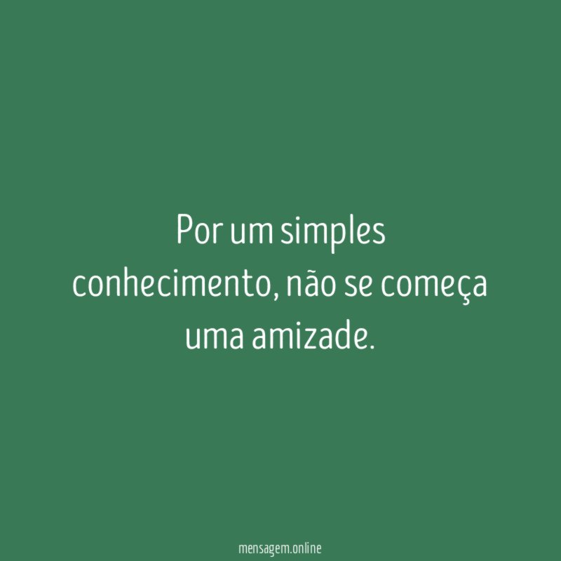 Por um simples conhecimento