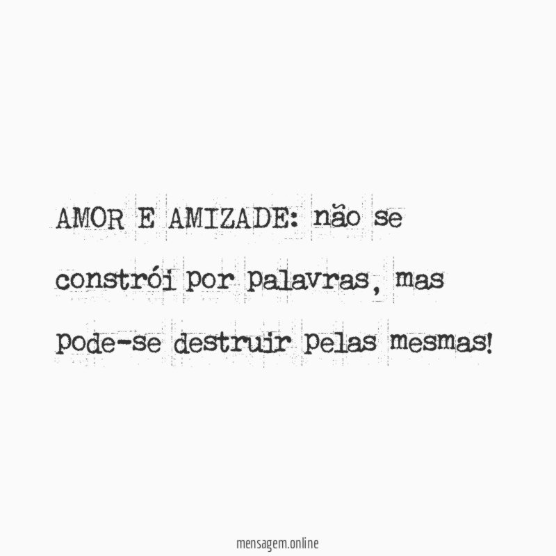 AMOR E AMIZADE
