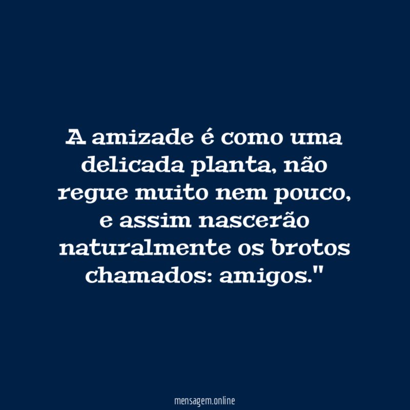 A amizade é como uma delicada planta