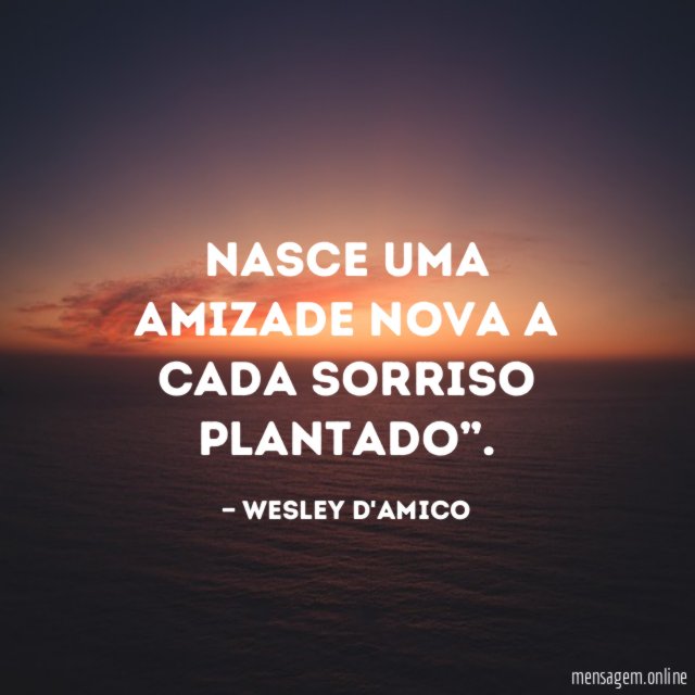 Nasce uma amizade nova a cada sorriso plantado”