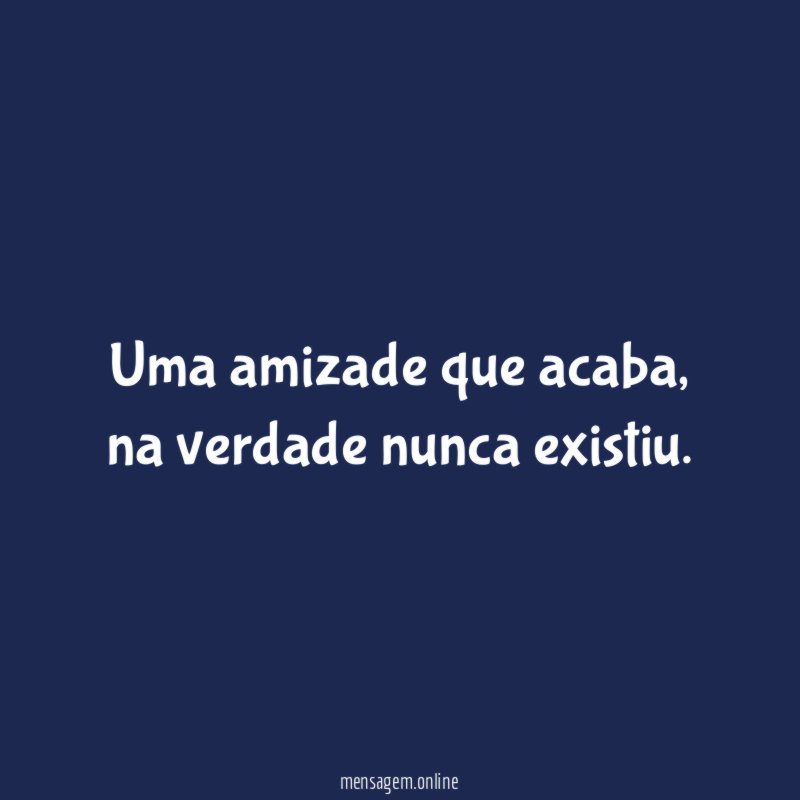 Uma amizade que acaba