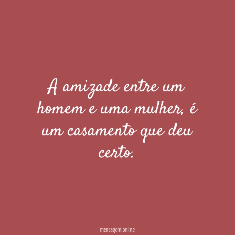 A amizade entre um homem e uma mulher
