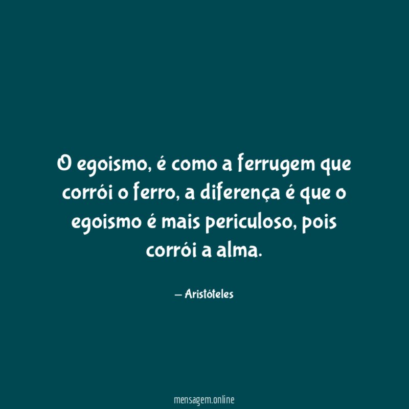 O egoismo
