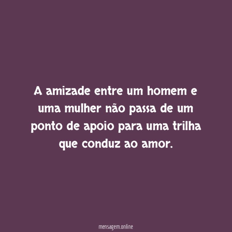 A amizade entre um homem e uma mulher