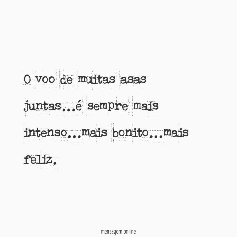 O voo de muitas asas juntas