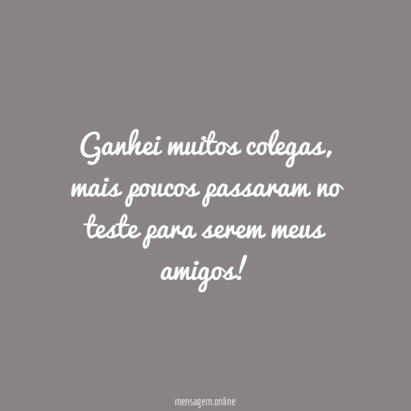 Ganhei muitos colegas