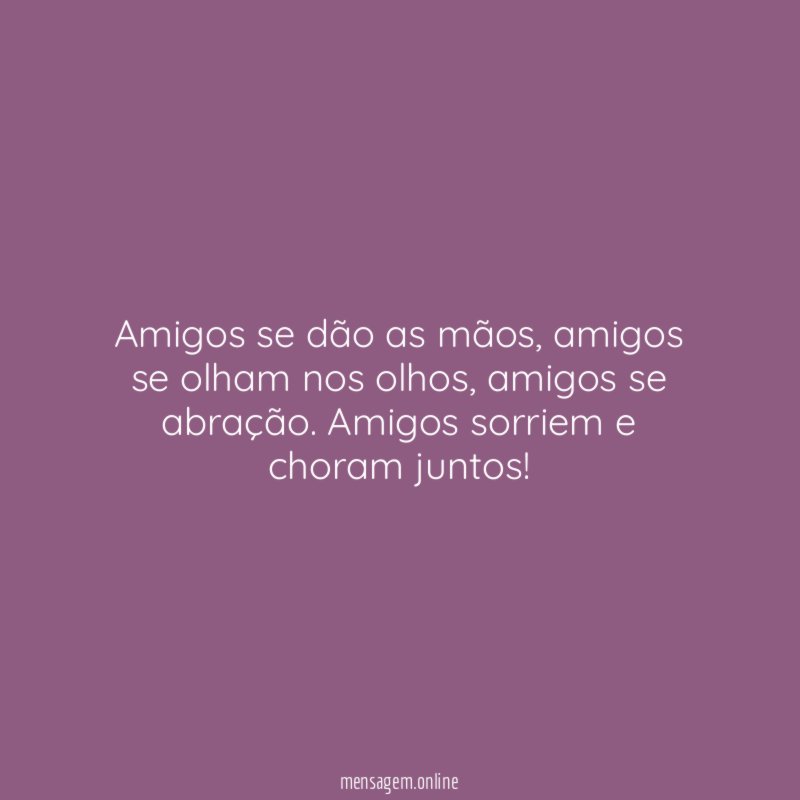 Amigos se dão as mãos