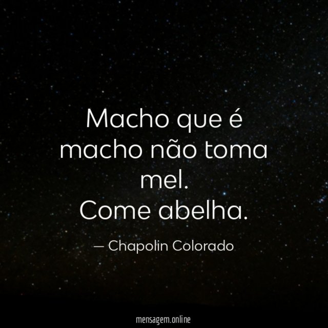 Macho que é macho não toma mel