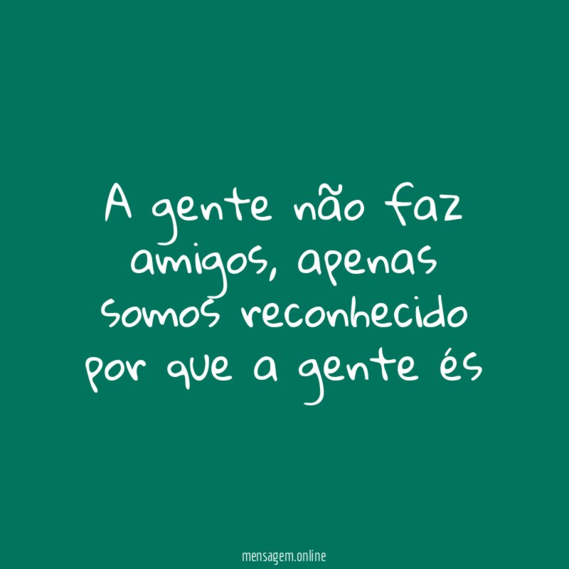 A gente não faz amigos