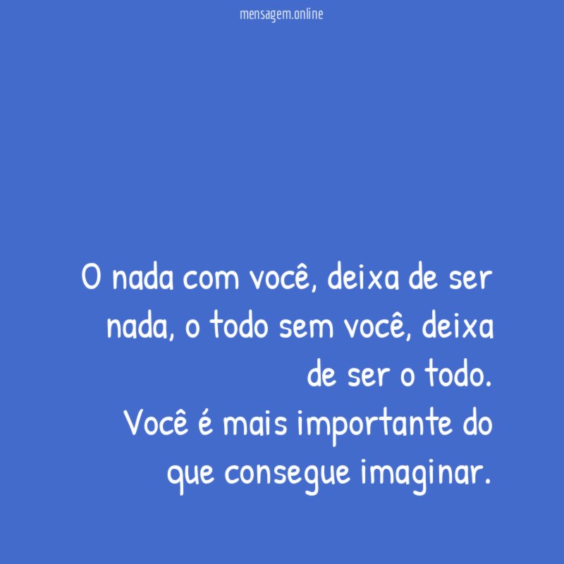 O nada com você