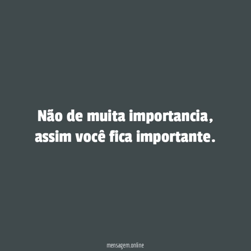 Não de muita importancia