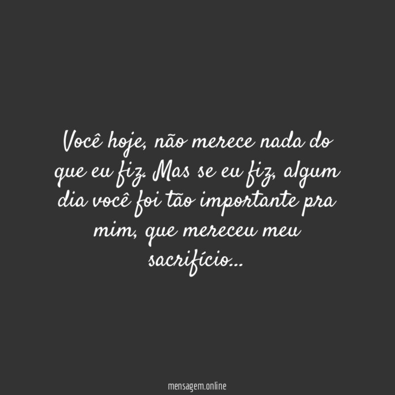 Você hoje