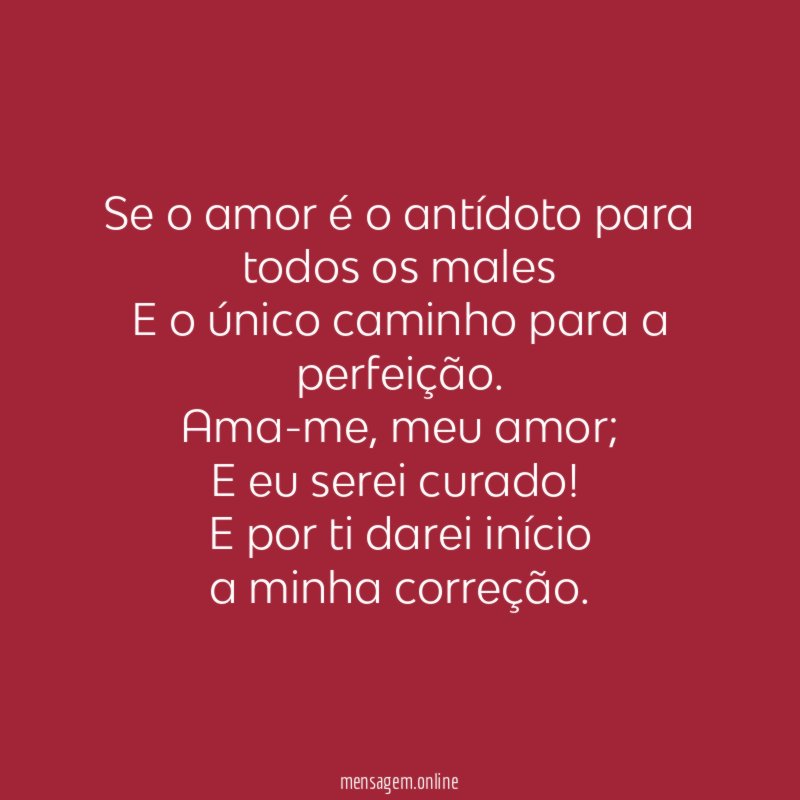 Se o amor é o antídoto para todos