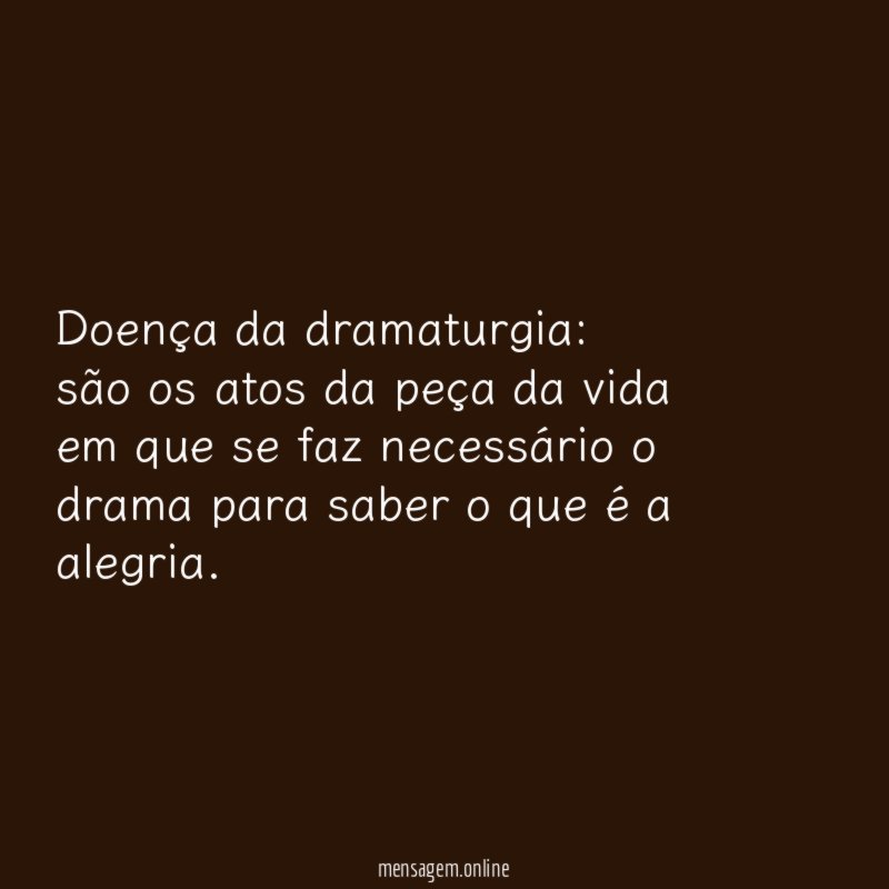 Doença da dramaturgia