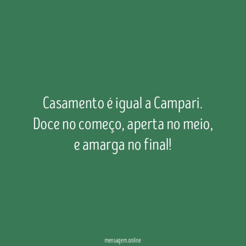 Casamento é igual a Campari