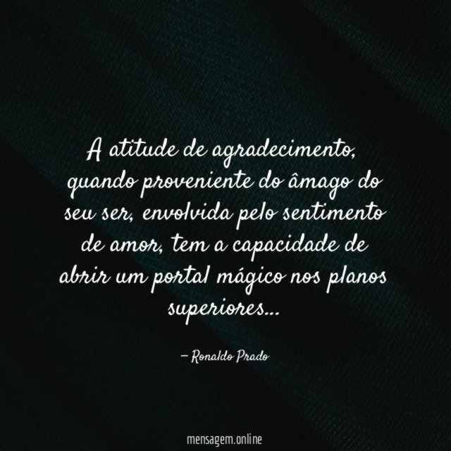 A atitude de agradecimento