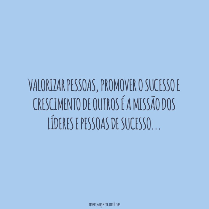 Valorizar pessoas