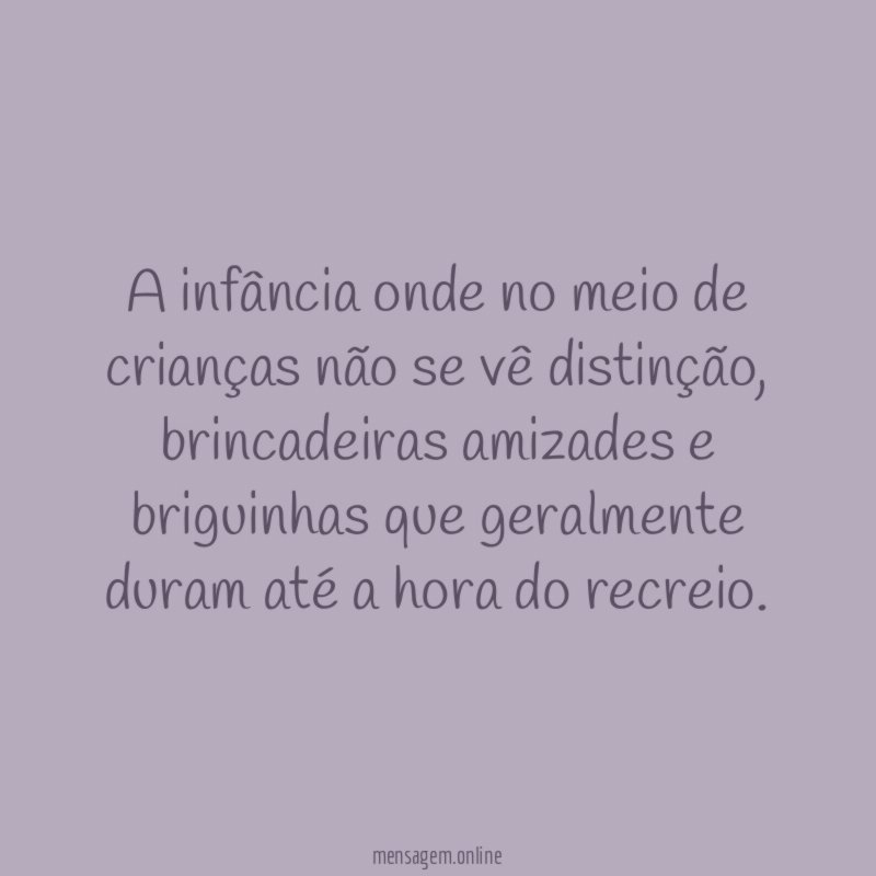 A infância onde no meio de crianças não