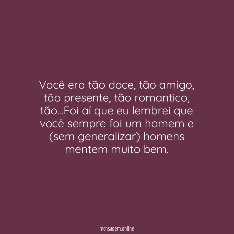 Você era tão doce