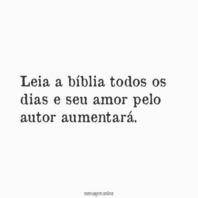 Leia a bíblia todos os dias e seu