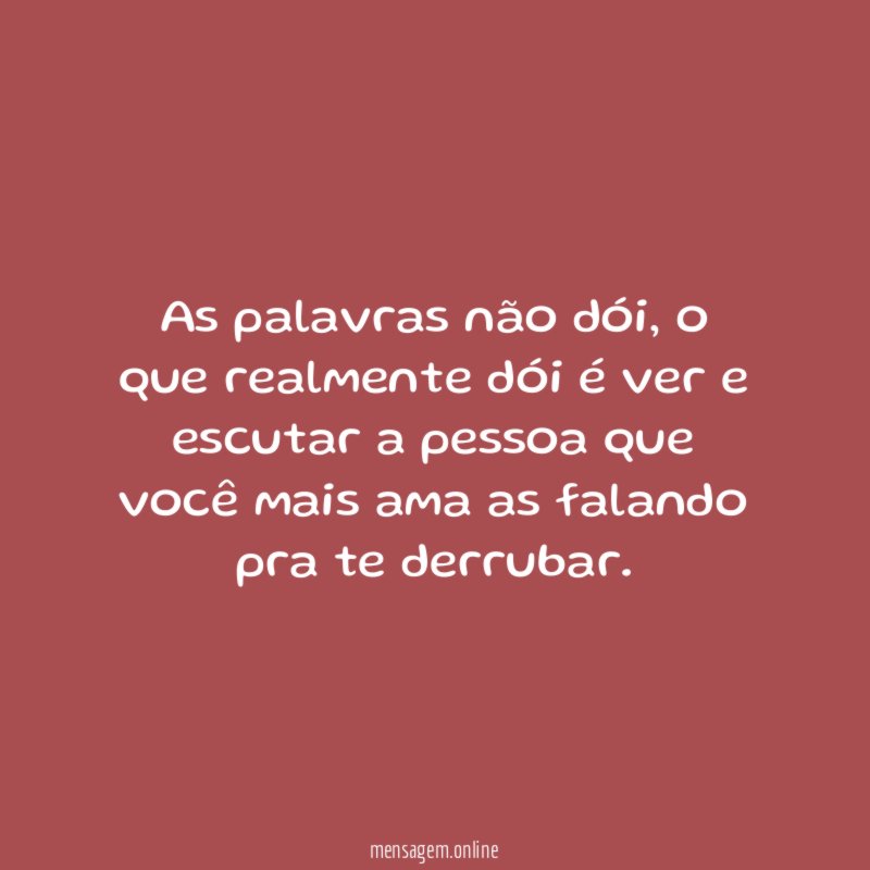 As palavras não dói