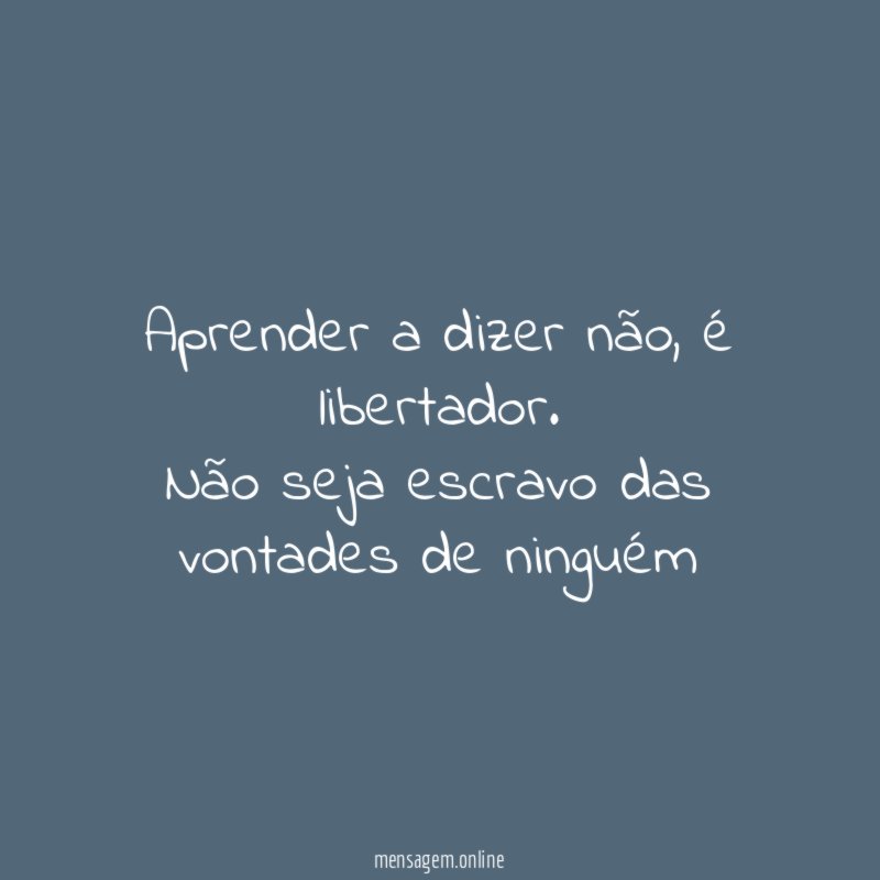 Aprender a dizer não