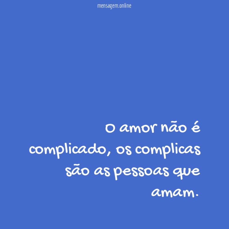 O amor não é complicado