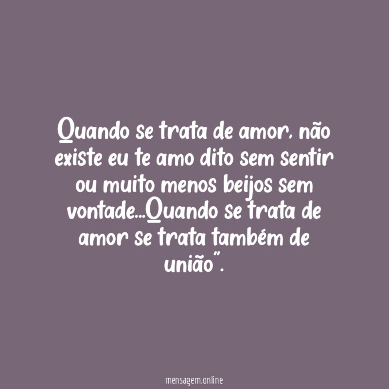 Quando se trata de amor