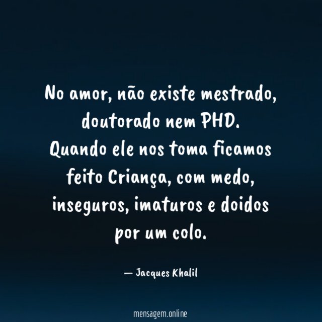 No amor
