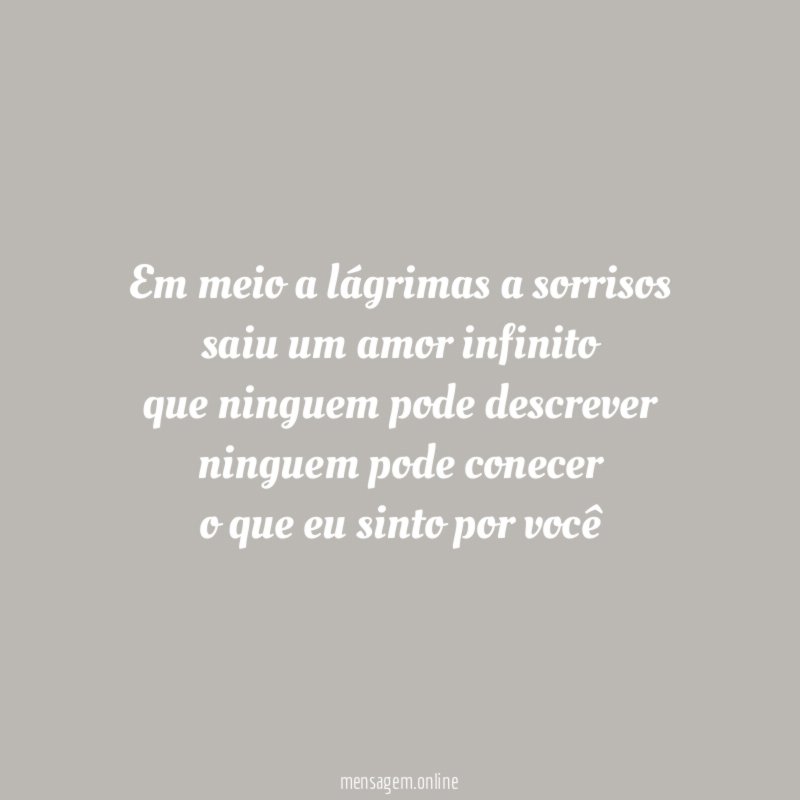 Em meio a lágrimas a sorrisos saiu um amor