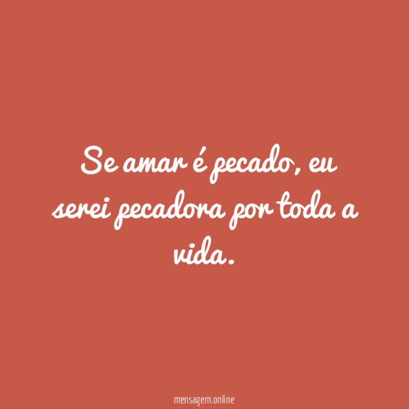 Se amar é pecado