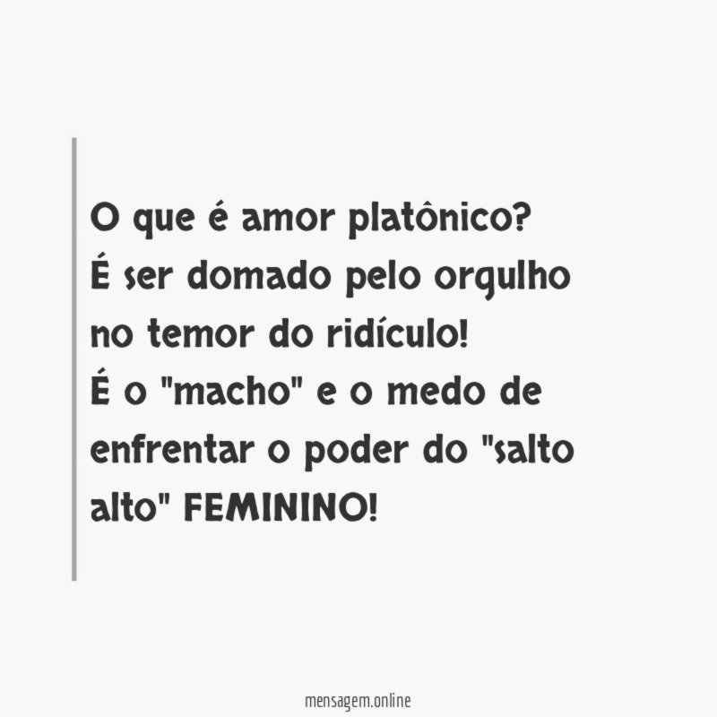 O que é amor platônico