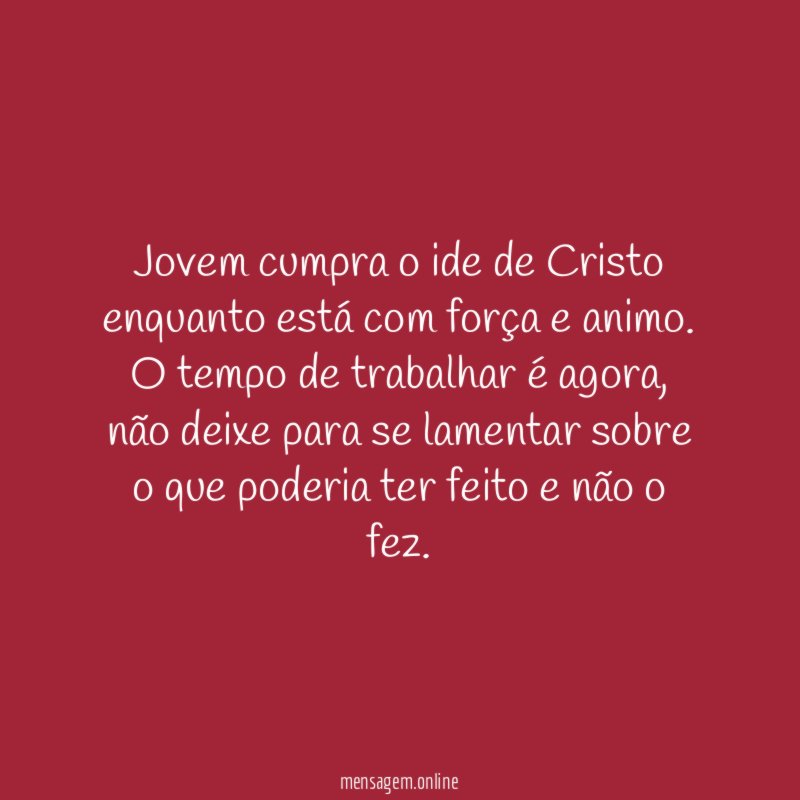 Jovem cumpra o ide de Cristo enquanto está