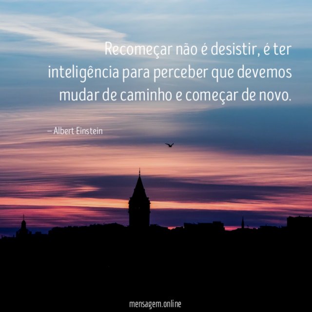 Recomeçar não é desistir
