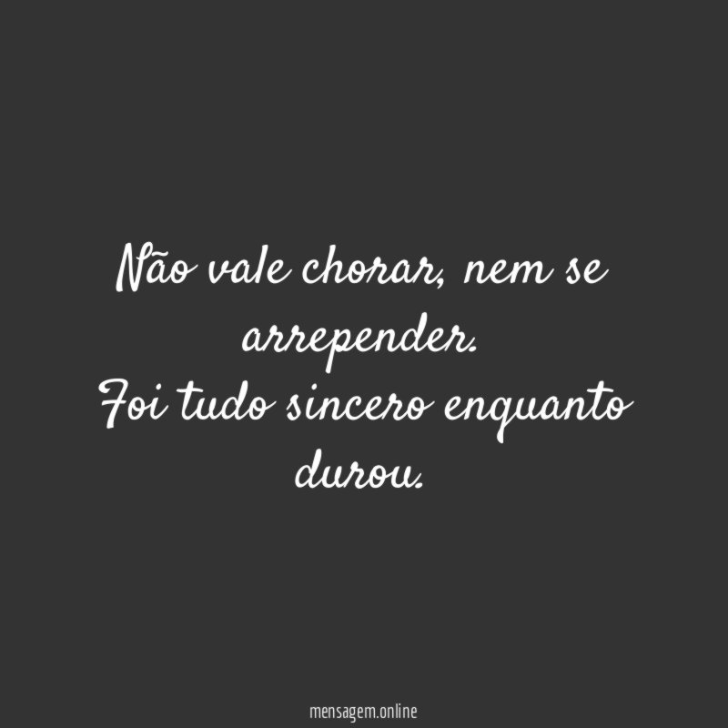 Não vale chorar