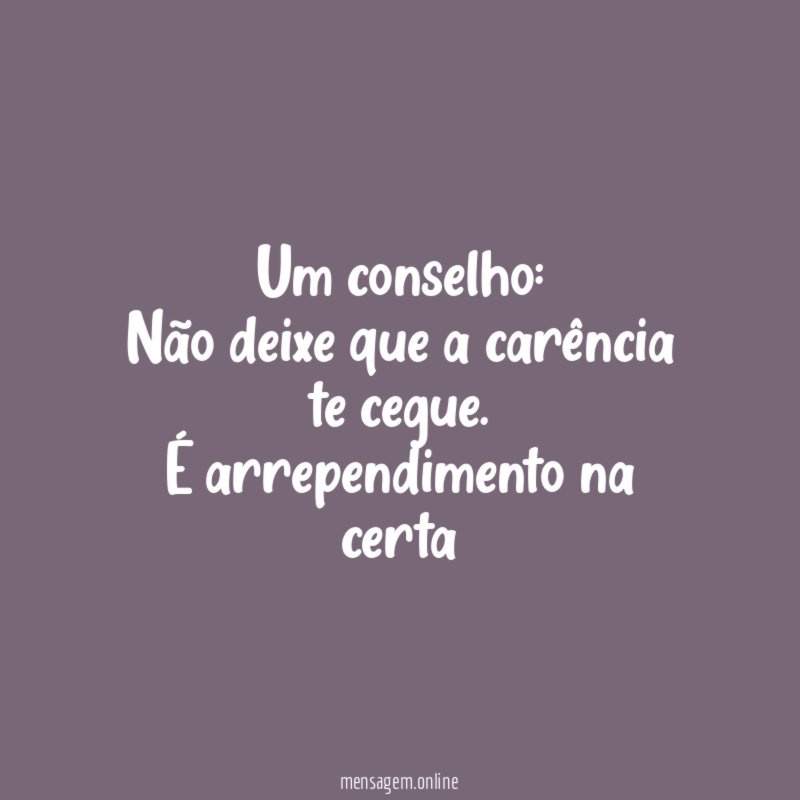 Um conselho