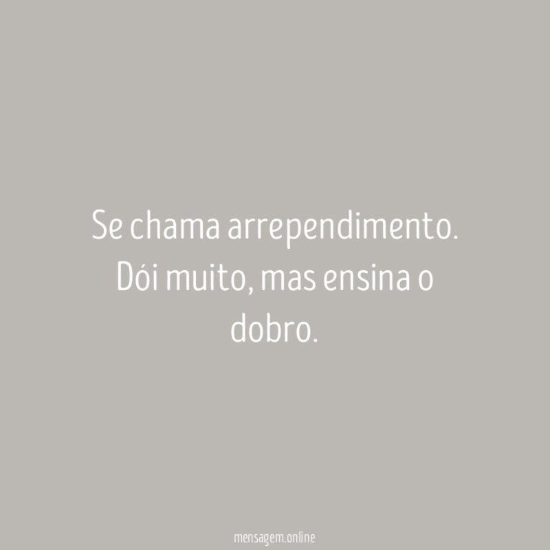 Se chama arrependimento