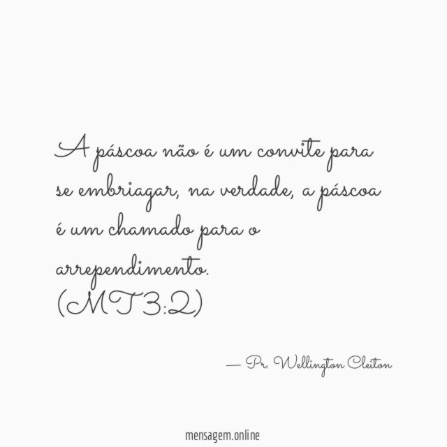 A páscoa não é um convite para se embriagar