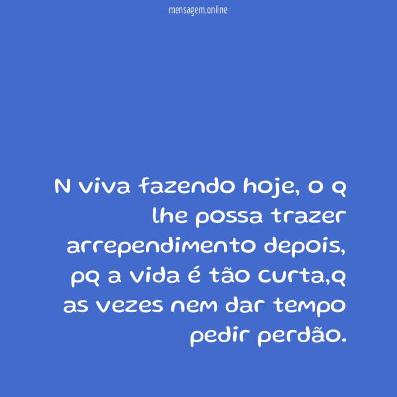 N viva fazendo hoje