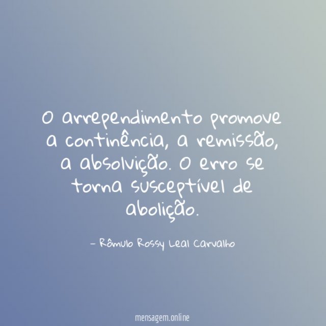 O arrependimento promove a continência