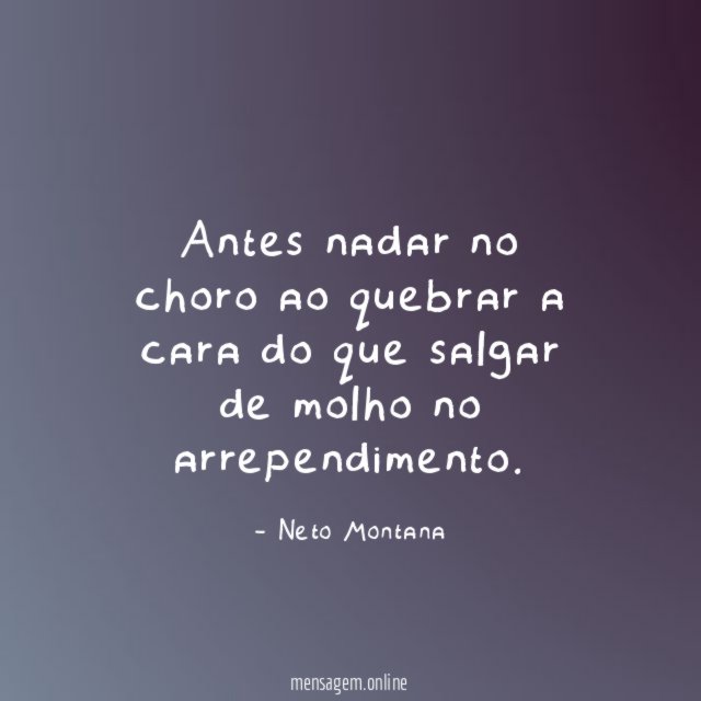 Antes nadar no choro ao quebrar a cara