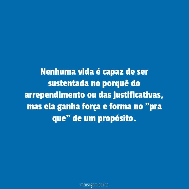 Nenhuma vida é capaz de ser sustentada no