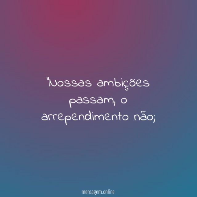 'Nossas ambições passam