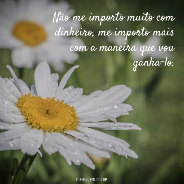 Não me importo muito com dinheiro