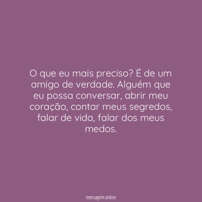 O que eu mais preciso