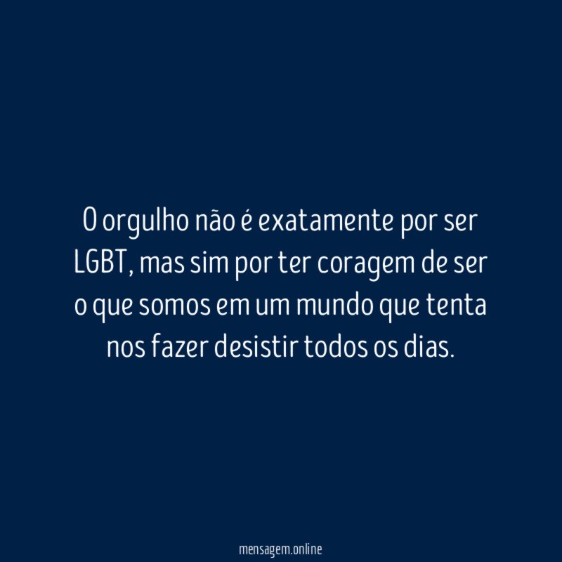 O orgulho não é exatamente por ser LGBT