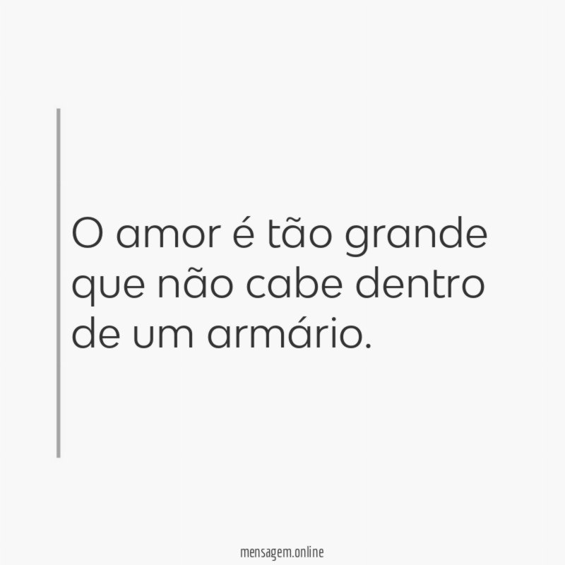 O amor é tão grande que não cabe
