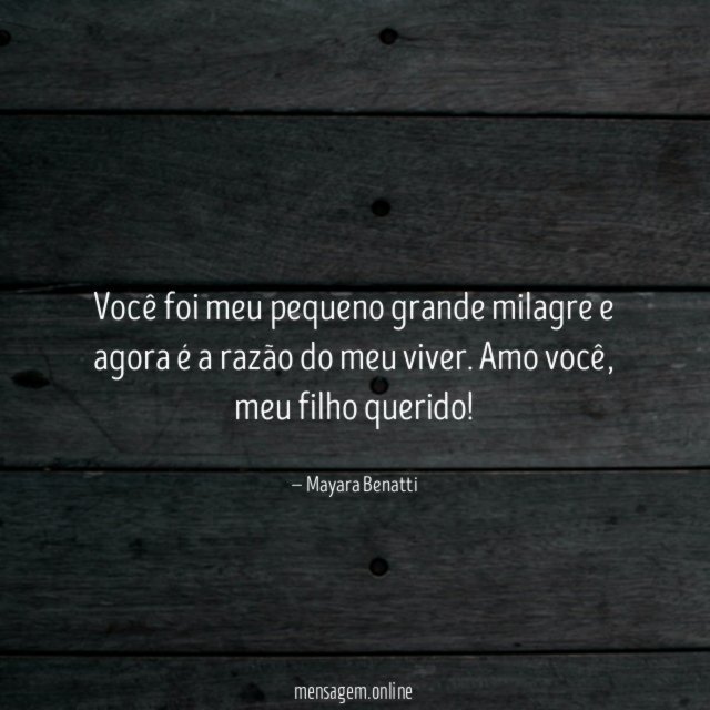 Você foi meu pequeno grande milagre e agora