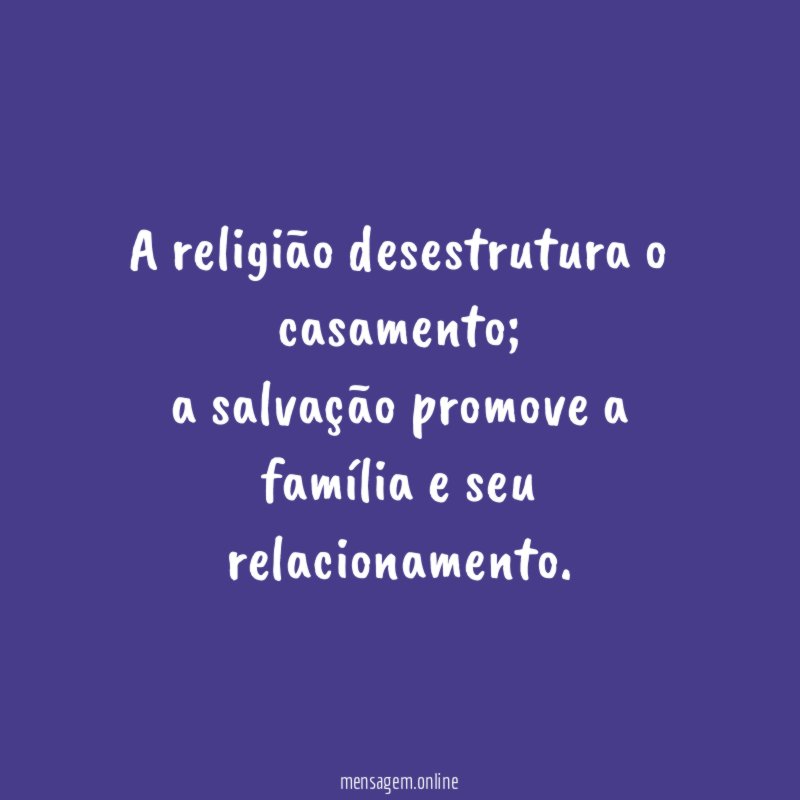 A religião desestrutura o casamento