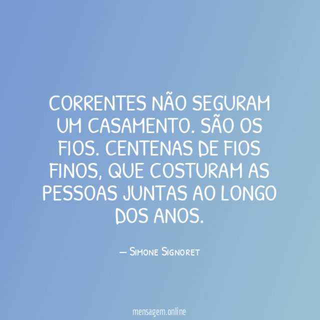 Correntes não seguram um casamento